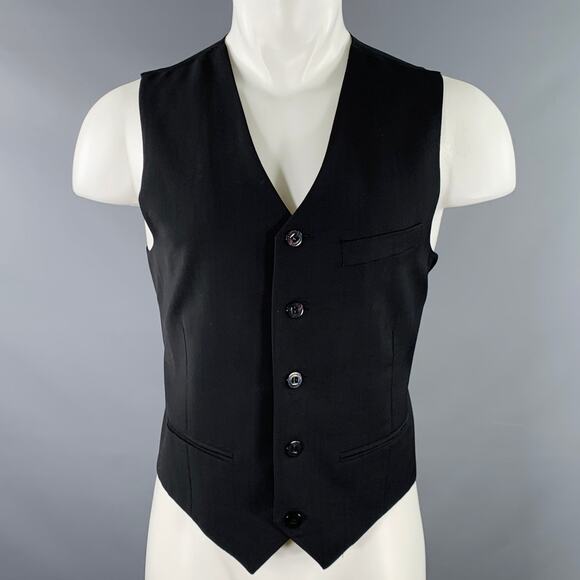 J.LINDEBERG Size M Black Single Breasted Vest